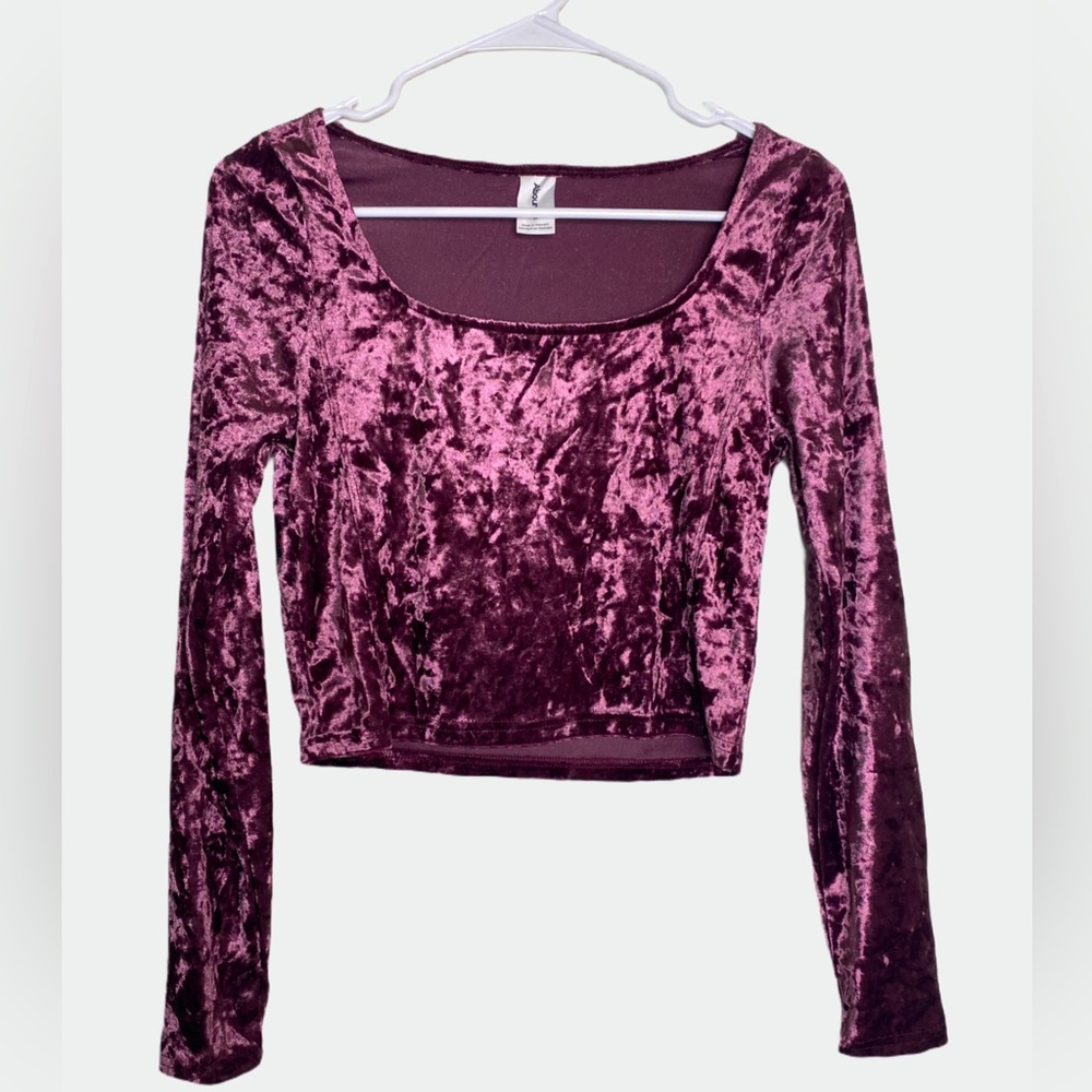 NWT Purple Crushed Velvet Longsleeve